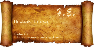 Hrobak Erika névjegykártya
